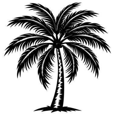 Palm Tree Silhouette Illustration Design clipart