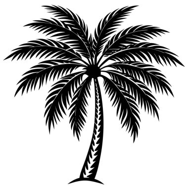 Palm Tree Silhouette Illustration Design clipart