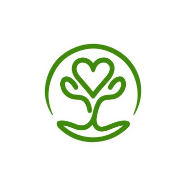 Yeşil ağaç logosu resim çizimi.