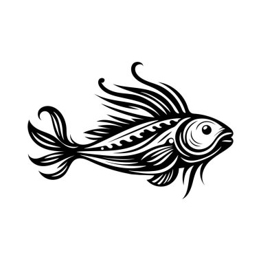 Balık Silüeti Tasarım Sanat İllüstrasyonu