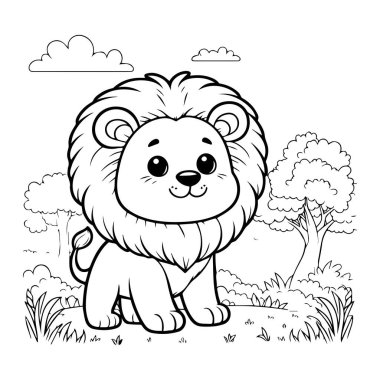 Çocuklar için beyaz arkaplanı boyamak için çizgi film çizimi