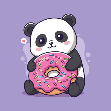 Tatlı Donut Çizgi Filmi Çizgi Filmi Çizimi ile Şirin Panda