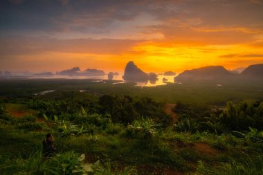 Güzel manzara Samed Nang Chee bakış açısı, Phang Nga, Tayland Phang Nga Körfezi