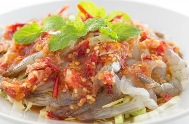 balık sosu, sıcak ve baharatlı, deniz ürünleri Tayland karides