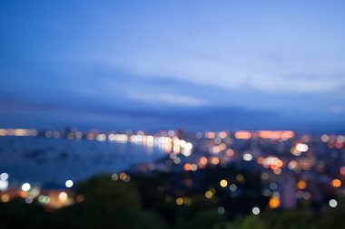 Gece pattaya şehir bokeh.