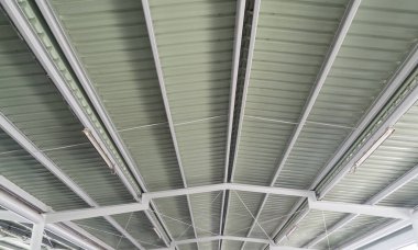 beyaz ışık metal doku yüzey oluklu veya Galvaniz çelik arka plan