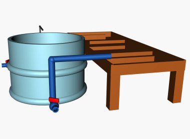 Bir hidroponik şeması izole edilmiş beyaz arkaplan