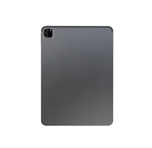 Geri, arka tablet gri beyaz üzerine izole