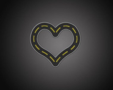 Siyah arka plan üzerine izole sokak kalp.