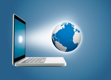 bir dizüstü bilgisayarda Dünya Haritası