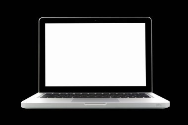 siyah arka plan üzerine izole laptop