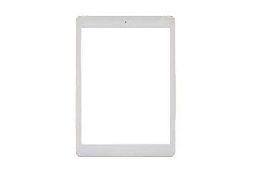 beyaz arkaplanda boş dokunmatik ekran izole edilmiş tablet beyaz rengi.