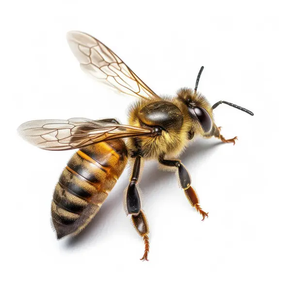 Beyaz arkaplanda arı