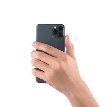 Mobil akıllı telefon fuarının arka tarafında el ele tutuşmak ve dokunmak