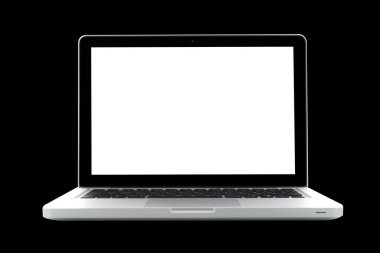 siyah arka plan üzerine izole laptop