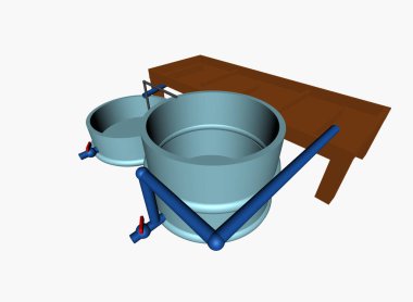 Diagram of a hydroponics setup isolated white background clipart