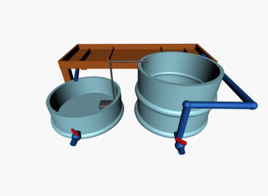 Diagram of a hydroponics setup isolated white background clipart