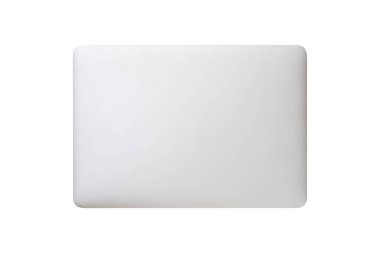 kapalı üstten görünüm içinde laptop beyaz izole