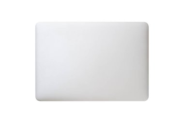 kapalı üstten görünüm içinde laptop beyaz izole