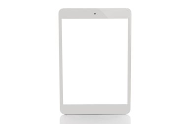 Beyaz arkaplanda beyaz tablet