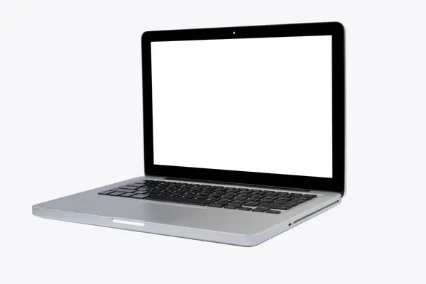 Dizüstü bilgisayar beyaz arkaplanda izole edildi.