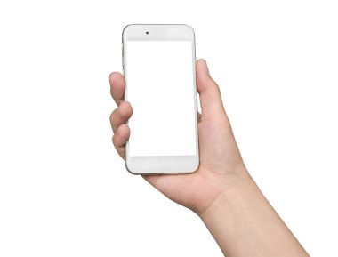 Telefonu kapat, beyaz, akıllı telefon beyaz renkli beyaz ekranda izole et.