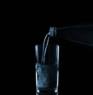 cam üzerine su dökerek