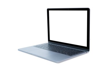 Dizüstü bilgisayar beyaz arkaplanda izole edildi.