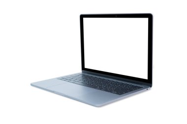 Dizüstü bilgisayar beyaz arkaplanda izole edildi.