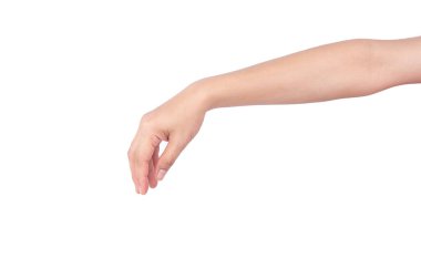 Kadının eli, bir şeyleri seçerken bir jest gösteriyor. Beyazları izole ediyor..