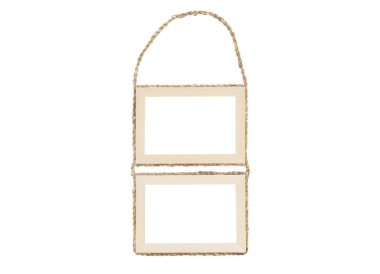 Beyaz arkaplanda izole edilmiş klasik ahşap çerçeve