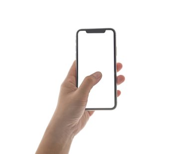 Telefonu kapat, beyaz, akıllı telefon beyaz renkli beyaz ekranda izole et.