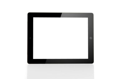 tablet computer isolated on black background