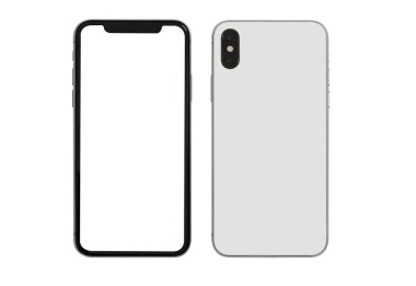 Yeni yorum-in ince smartphone ile boş bir beyaz ekran