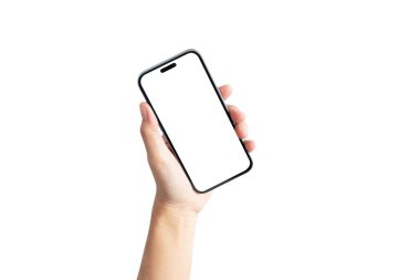 Beyaz cep telefonunu tutan bir el. Telefon açık değil ve ekranı da yok. Boşluk ve yalnızlık kavramı