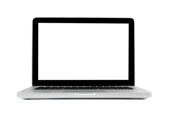 Bilgisayar laptop üzerinde beyaz izole