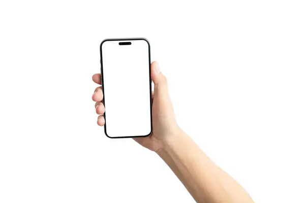 Beyaz cep telefonunu tutan bir el.