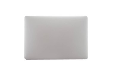 kapalı üstten görünüm içinde laptop beyaz izole.