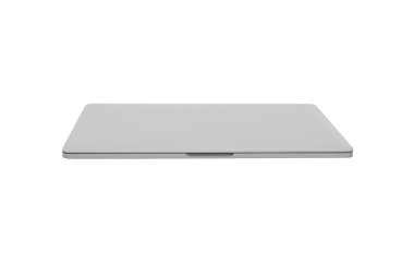 Stil kompakt gri laptop üzerinde beyaz kırpma yoluyla izole