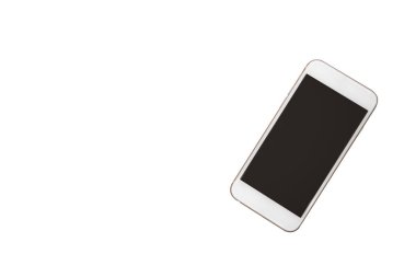 Beyaz arkaplanda akıllı telefon izole edildi