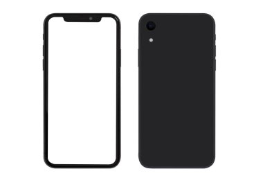 Yeni yorum-in ince smartphone ile boş bir beyaz ekran