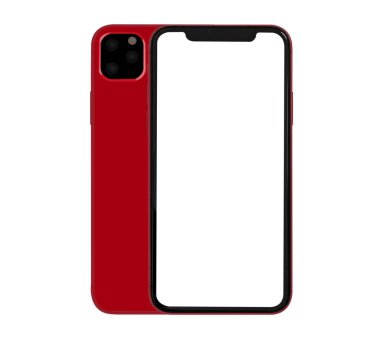 Yeni yorum-in ince smartphone ile boş bir beyaz ekran
