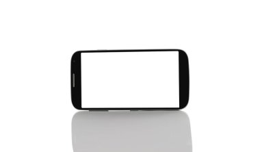 Beyaz arkaplanda akıllı telefon izole edildi