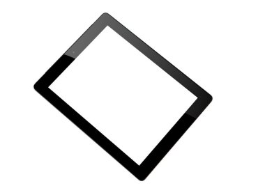 Tablet bilgisayarı beyaz arkaplanda izole edildi