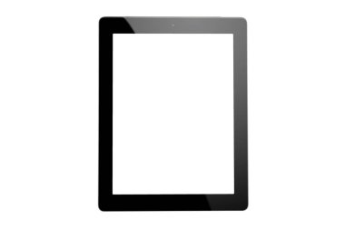 Tablet bilgisayarı beyaz arkaplanda izole edildi