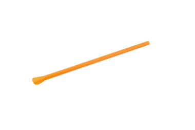 turuncu plastik pipet beyaz arkaplanda izole
