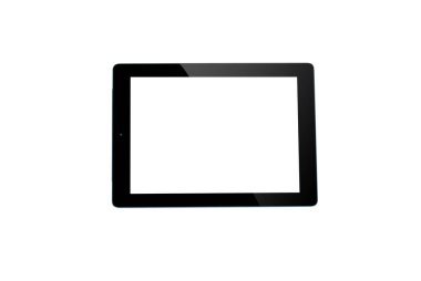 Tablet bilgisayarı beyaz arkaplanda izole edildi