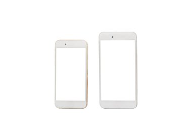 Akıllı telefon beyaz arkaplanda izole edildi