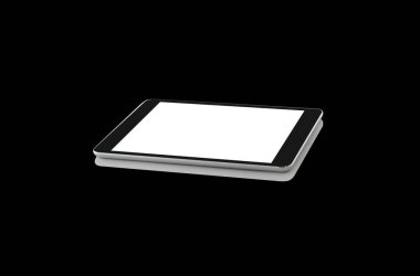 tablet computer isolated on black background