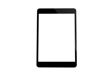 Tablet bilgisayarı beyaz arkaplanda izole edildi